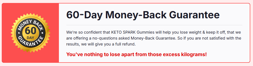 keto spark gummies guarantee